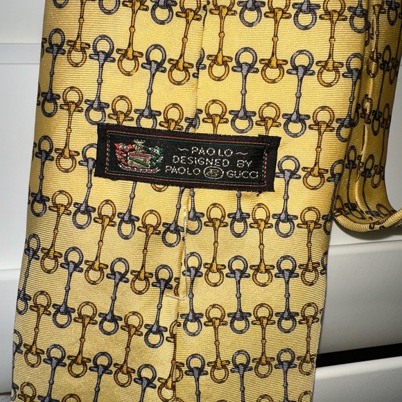 GUCCI - 💛Yellow Equestrian Tie! Derby - 🐎 Snaffle Bit Pattern - Picture 10 of 15